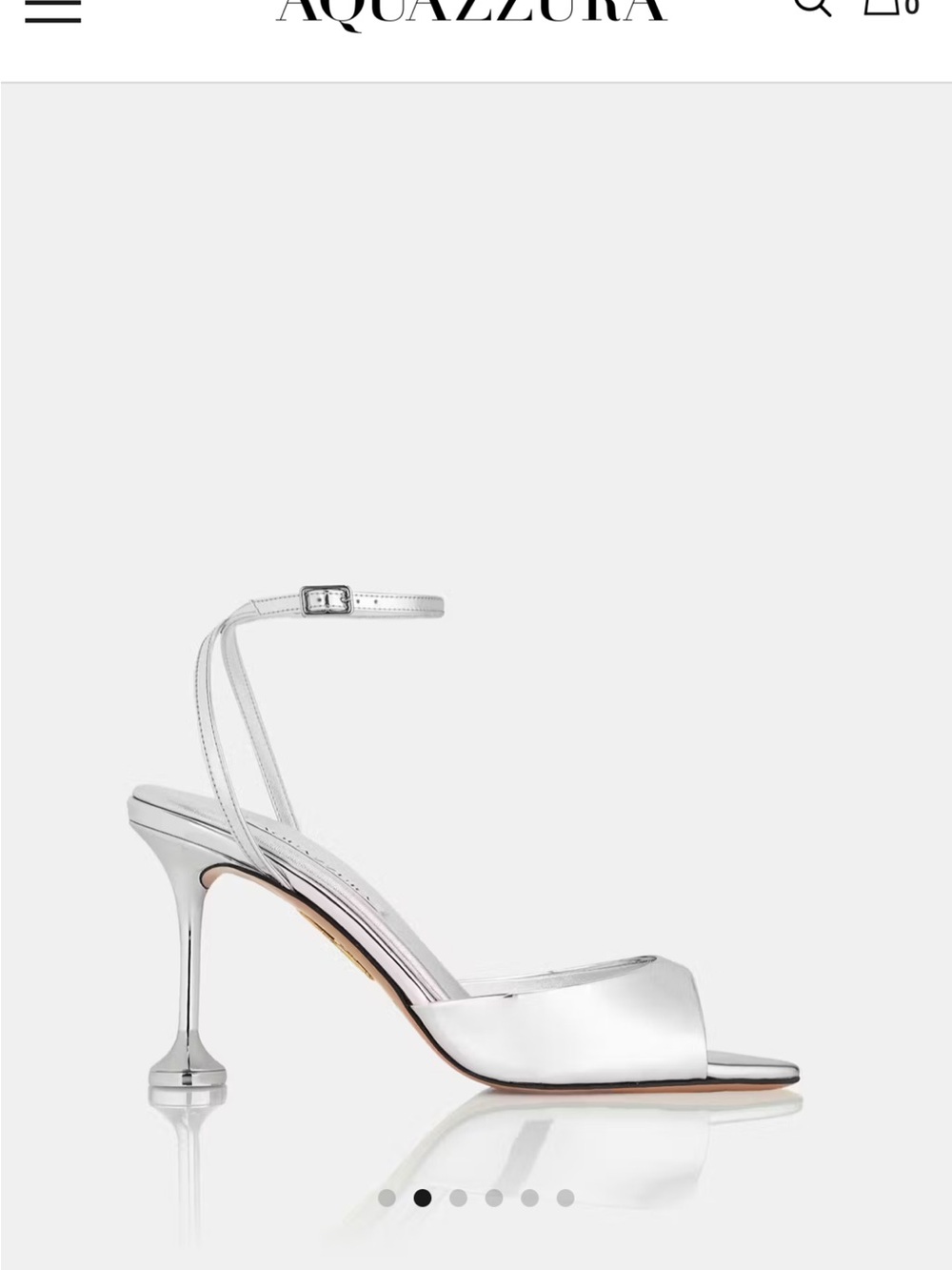 Aquazzura Silver Spiral-Ankle Stiletto Sandals
